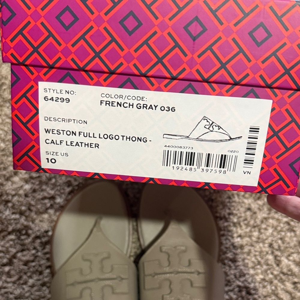 Tory Burch Metallic Gray Slides - Picture 2 of 7
